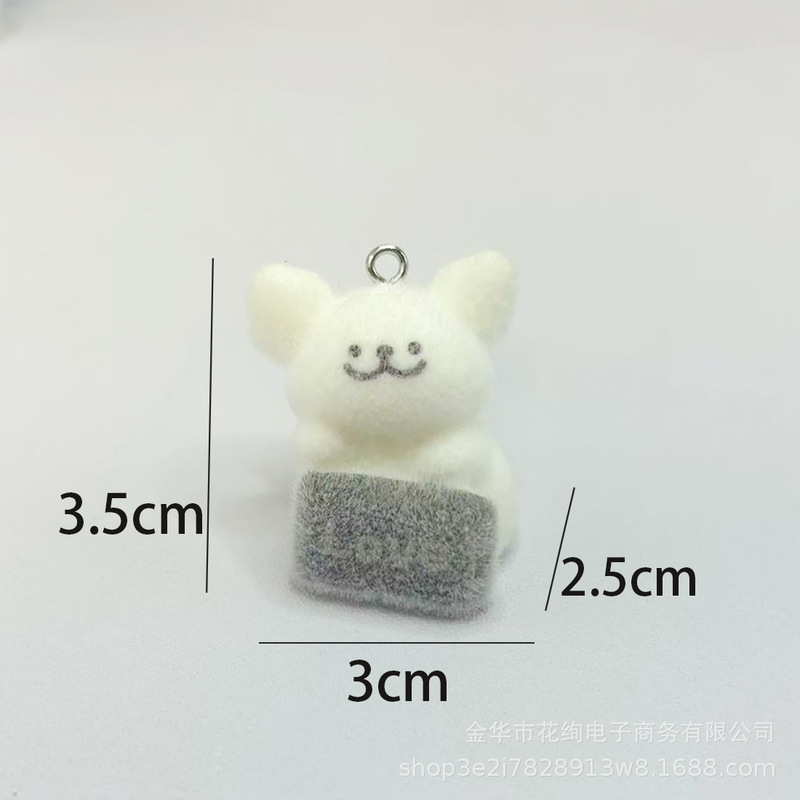 2025 トレンディな人形樹脂植毛ペンダント三次元漫画キーホルダーキー DIY 手作りジュエリー車のペンダント|undefined
