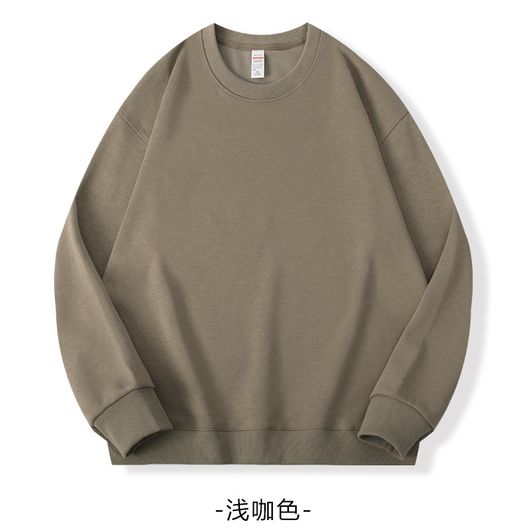 跨境秋冬新款纯色上衣宽松落肩休闲百搭华棉圆领卫衣批发定制logo|undefined