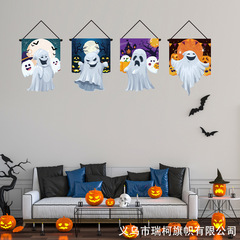 アマゾンの新型の旗を掲げたハロウィンの幽霊のカボチャのパーティーの装飾はお化けの日の異性の扉を飾ってセットを掛けます。