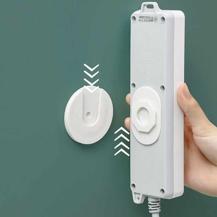 Nuevo enchufe redondo titular cable de alimentación cabeza acabado soporte sin costuras montado en la pared