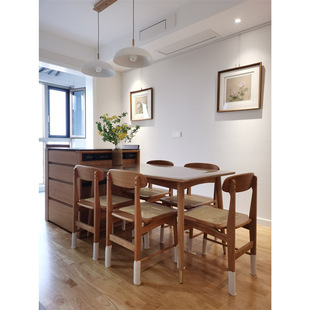 Solid wood black walnut full solid wood suspended dining table cherry wood rectangular table storage cabinet tea cabinet side cabinet