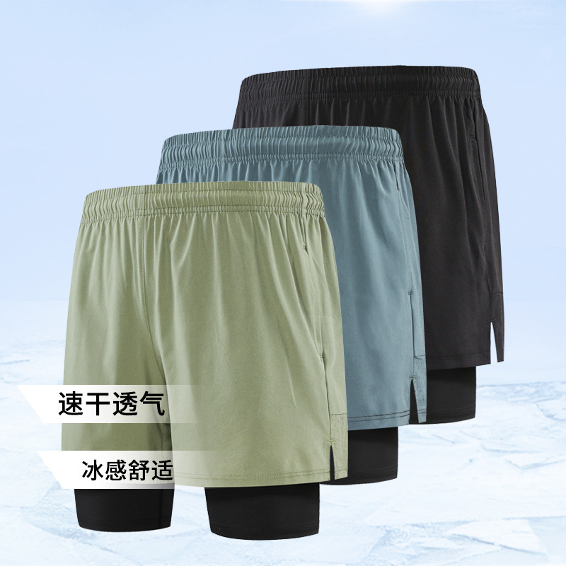 Anti-Exposure American-Style Basketball Shorts, Running Casual Quick-Drying Double-Layer Men's Sports Fitness Training Trendy Sports