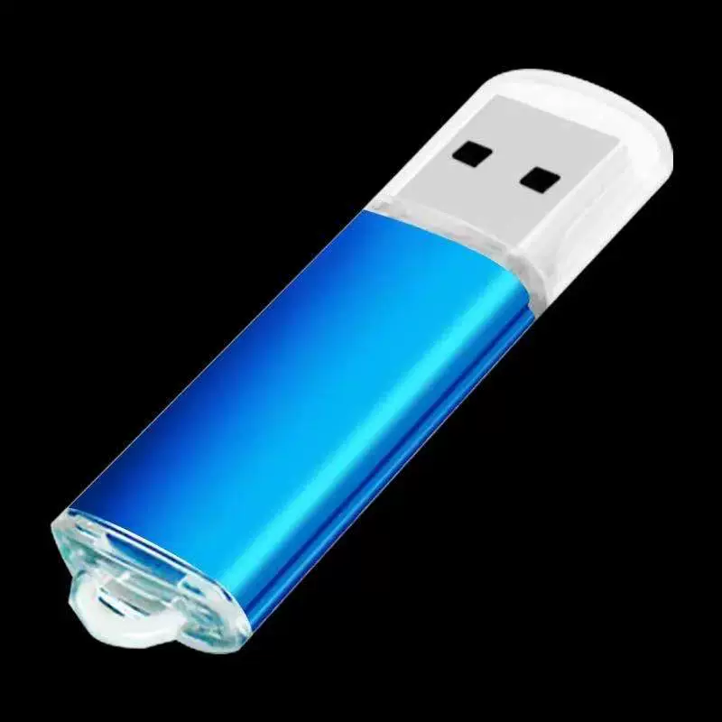 Классический серебристо-голубой USB флеш-накопитель