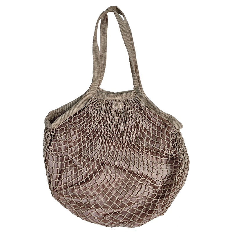 Bolsa de malla de algodón portátil al por mayor Bolsa de compras Supermercado Bolsa de malla de verduras y frutas Bolsa de compras Bolsa tejida hueca