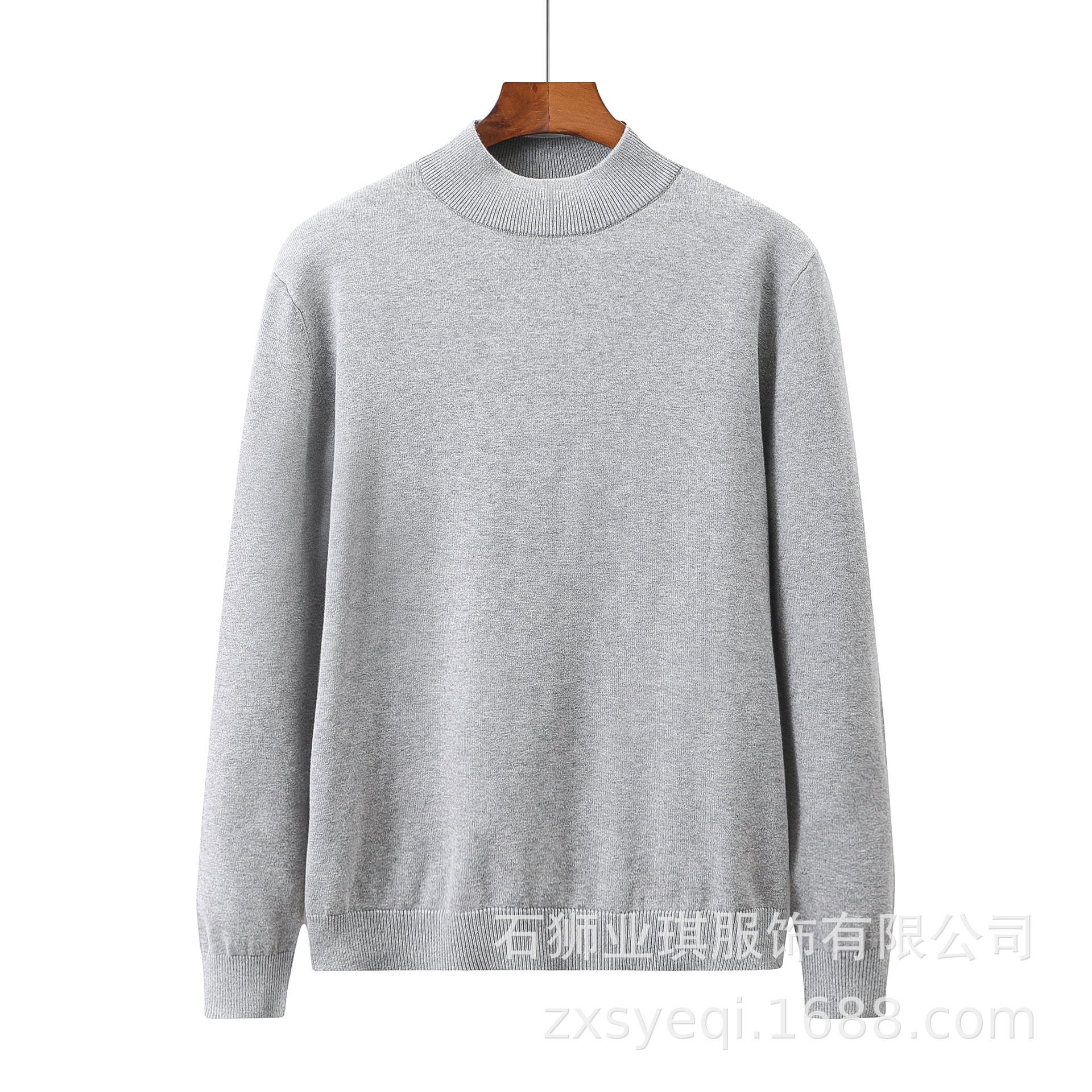 Suéter de cuello medio, color sólido, ropa interior informal, cuello redondo, otoño e invierno, unisex, manga larga, tejido cálido, versátil, estilo artístico. image 3