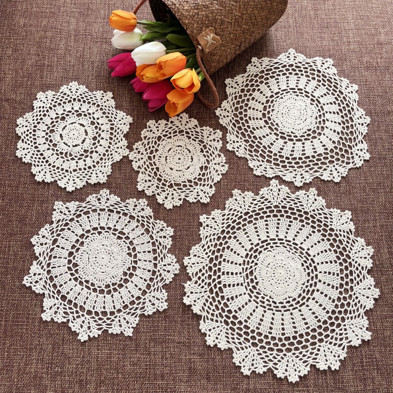 Подставка для столовых приборов, связанная крючком, кружевной коврик для стола, чехол для полотенца, чехол для настольной лампы Мори, материал «Ловец снов», кружевной стиль