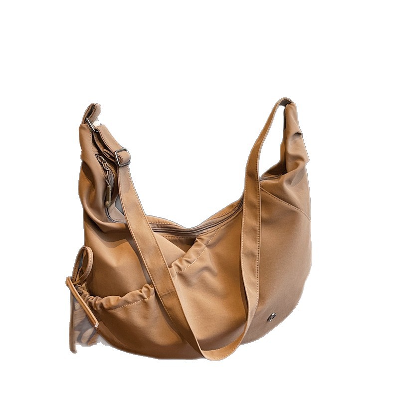 Fashion Women's Dumpling Bag Solid Color Nylon Cloth Simple Crossbody Bag Lightweight Shoulder Bag For Commuting And Students - Thumbnail 5