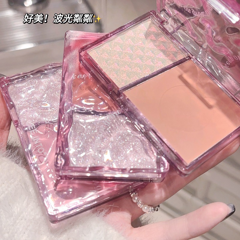 LEEINTO luz dulce vitalidad resaltar Blush placa nacarado fino Flash brillo maquillaje no volar Rosa tierna chica Rouge