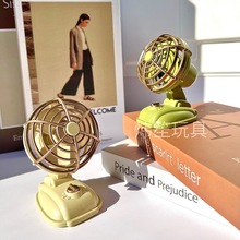 复古迷你桌面风扇usb充电宿舍书桌台扇户外便携式手持小风扇跨境