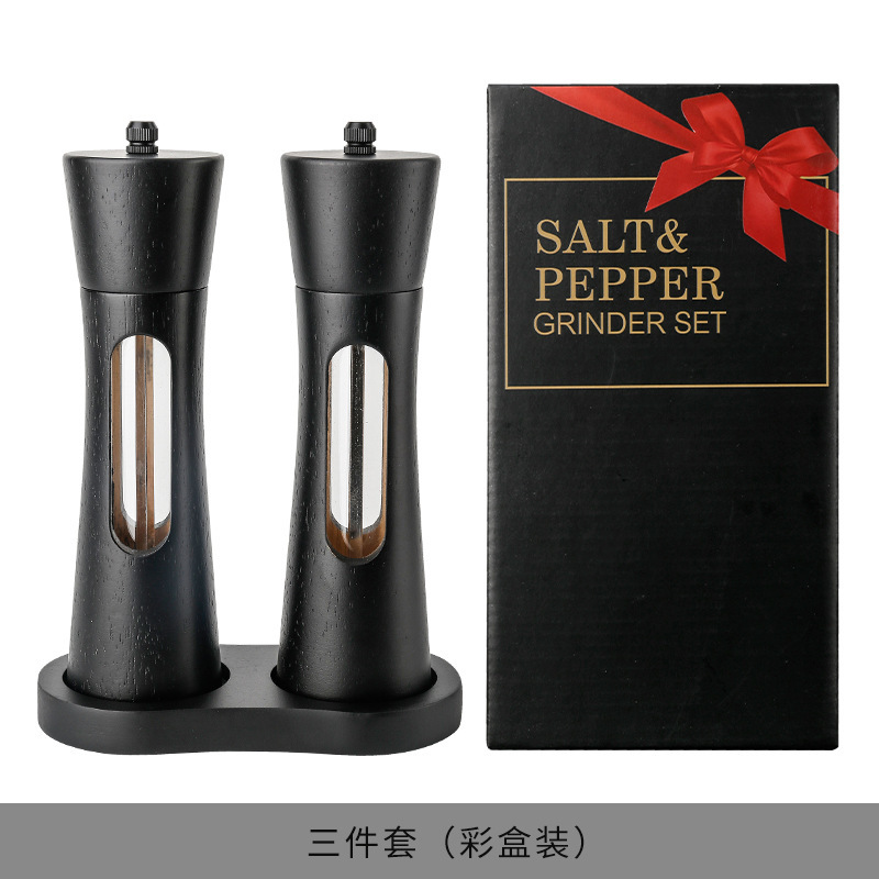黑色相思木胡椒磨厨房多用调味瓶黑胡椒花椒佐料现磨瓶手动研磨器|undefined