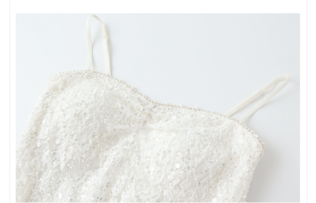 Bộ đầm maxi thắt eo phong cách quốc phong cao cấp — Gạo trắng Sling, bộ đồ, Quần dài màu hạnh chi tiết 18