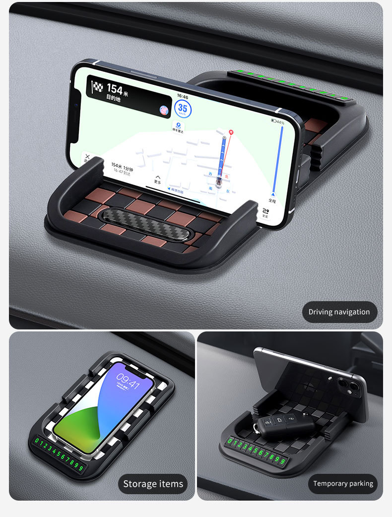 Cross-Border Hot-Selling Car Dashboard Parking Sign, Dashboard Phone Holder, Multi-Functional Anti-Slip Mat