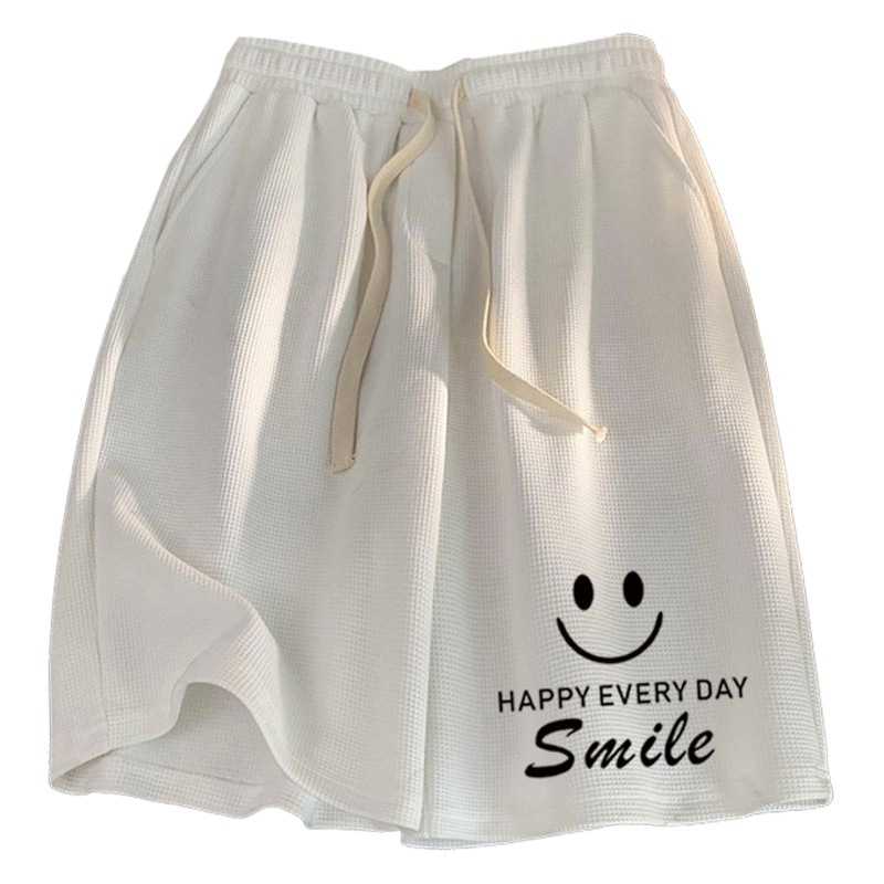 Venta directa de fábrica waffle pantalones cortos de hombre verano casual deportes sueltos quinto Pantalones casual ropa exterior pantalones a juego