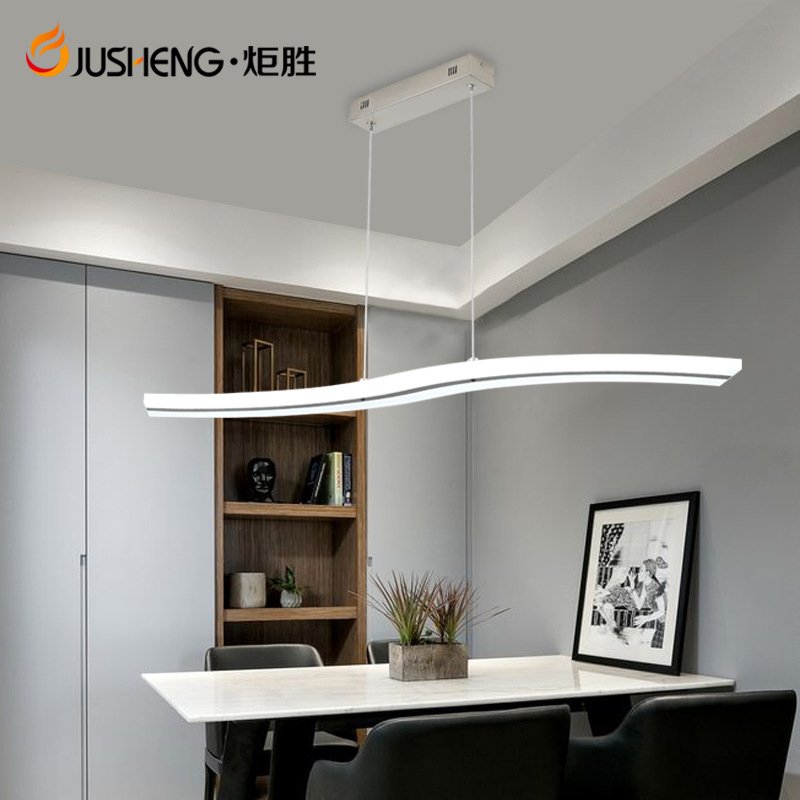 炬胜亚克力led吊灯 现代简约餐厅波浪型吊线灯办公室前台