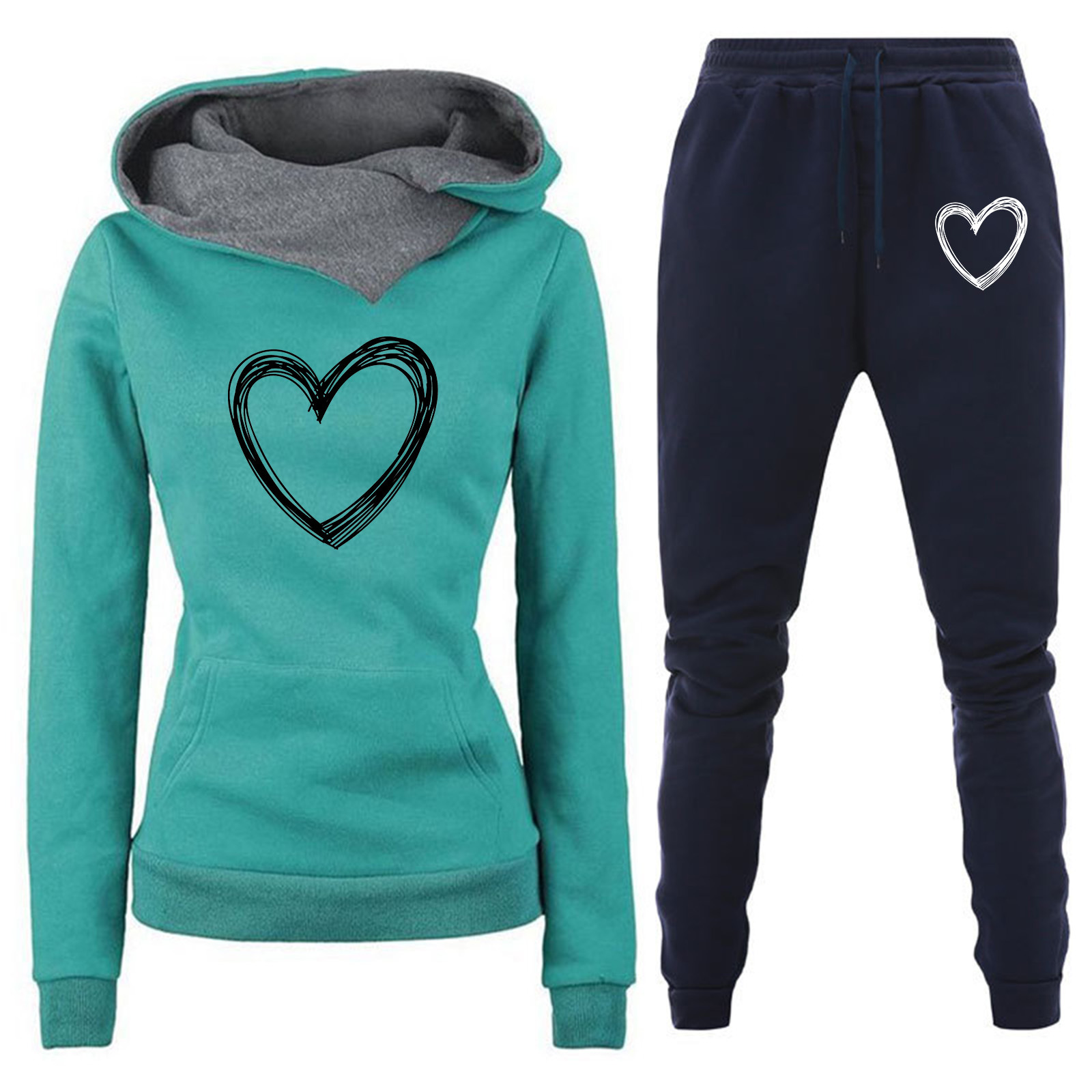 Comercio exterior transfronterizo Otoño e Invierno Nuevo traje de ropa deportiva con capucha y forro polar pantalones de suéter de mujer ropa de mujer al por mayor image 14