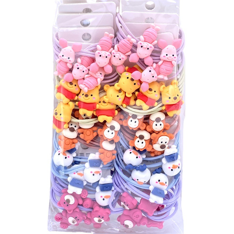 Tarjeta Linda cuerda de pelo de animal dulce niña corazón 2022 nueva cabeza cuerda de goma cubierta de cuero japonés y coreano