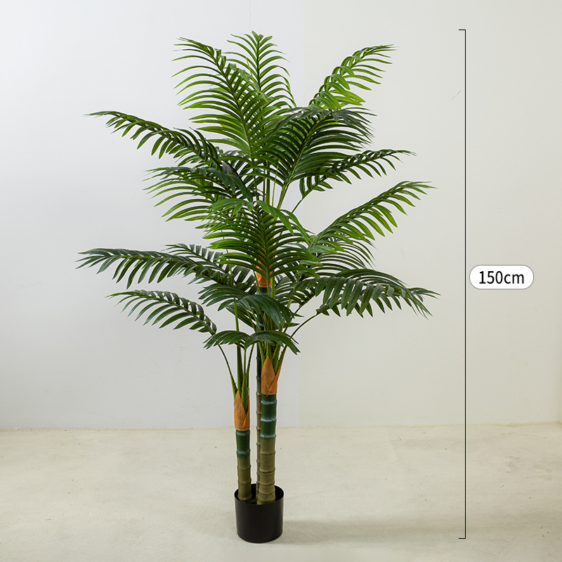 Simulación de girasol de cola suelta, planta verde de girasol de cola de fénix, planta en maceta de piso, decoración de sala de estar grande, árbol falso, planta de palmera