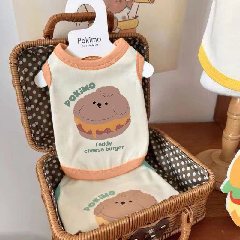 Cross-border Pet Bitter Panda Cat Chanery Teddy Dog Pet Clothes Spring and Summer Wear Thin Breathable Sling Trendy Brand