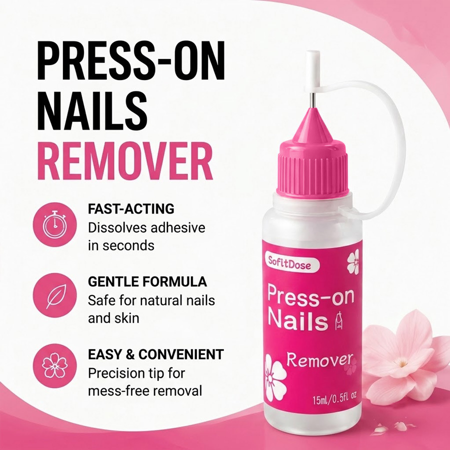 Cross-Border Hot-Selling Product: Needle-Tipped Glue Remover, Fast Dissolving, Non-Damaging to Nails, Easy to Use, Specialized for Nail Art and Press-On Nails Remover