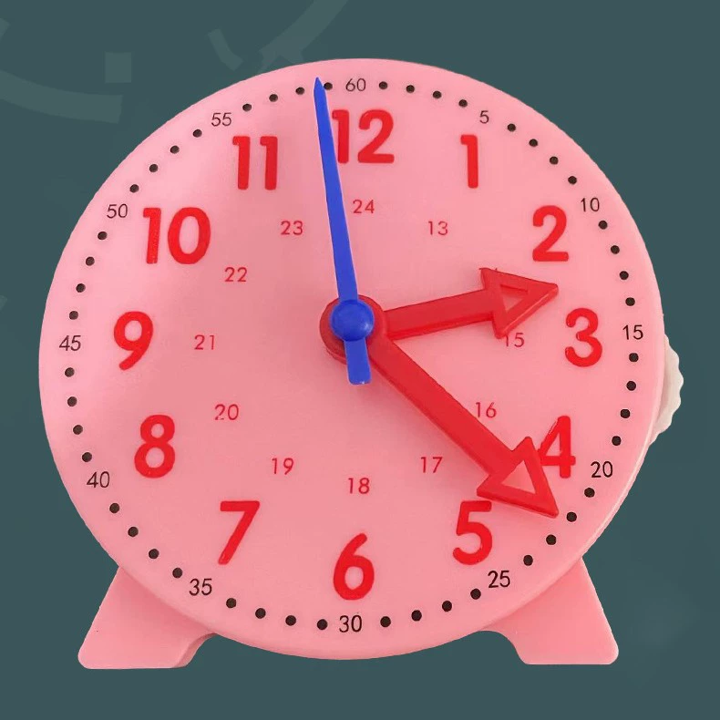 Children's teaching educational clock model 24 o'clock three-hand linkage type clock dial learning device for first and second grade students