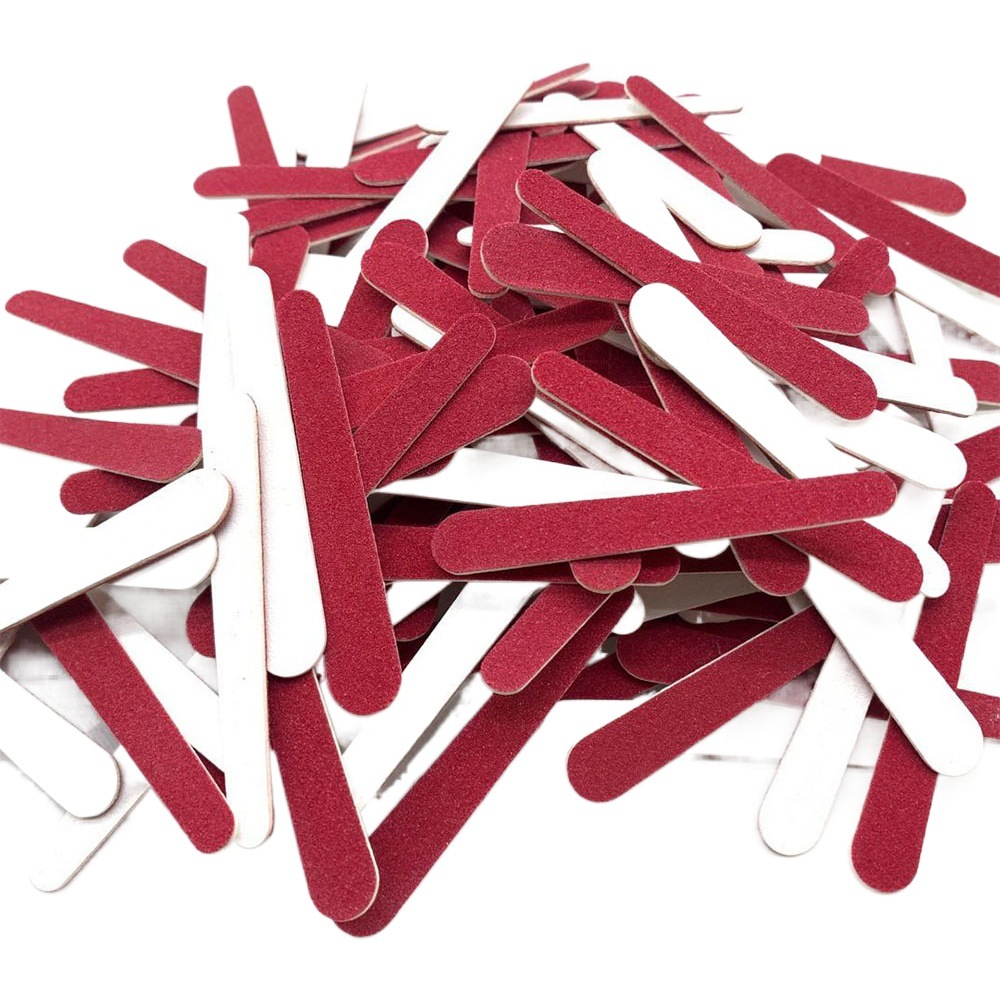 Nail File Disposable Sand Strip Red and White Mini Wood Skin File 7.6 Frosted Strip Nail File Promotional Wood File