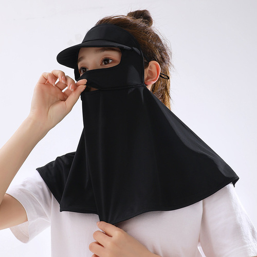 Ruiya brim sunscreen mask for women full face anti-UV summer ice silk full protection breathable sunshade eye protection