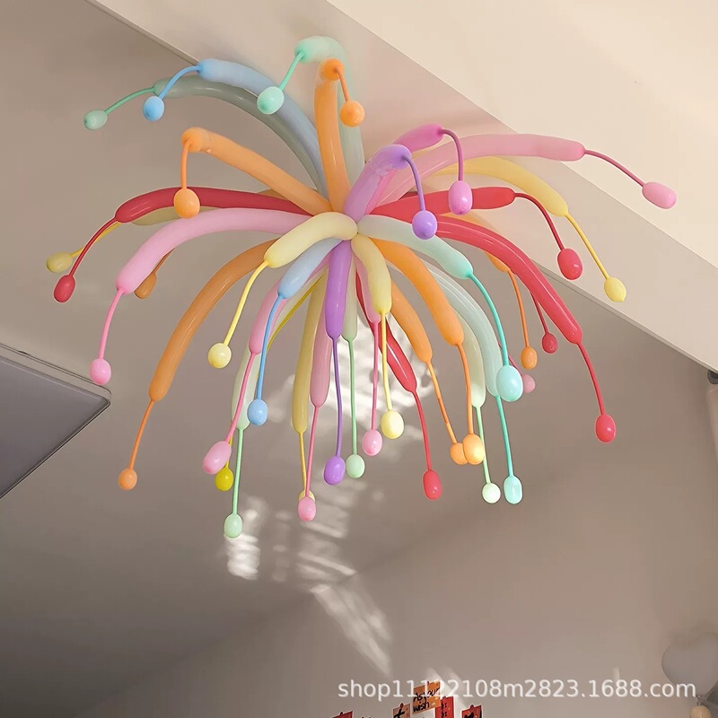 ドーパミン花火バルーンストリップカラフルな誕生日シーンの装飾子供のパーティーの雰囲気の写真の小道具|undefined