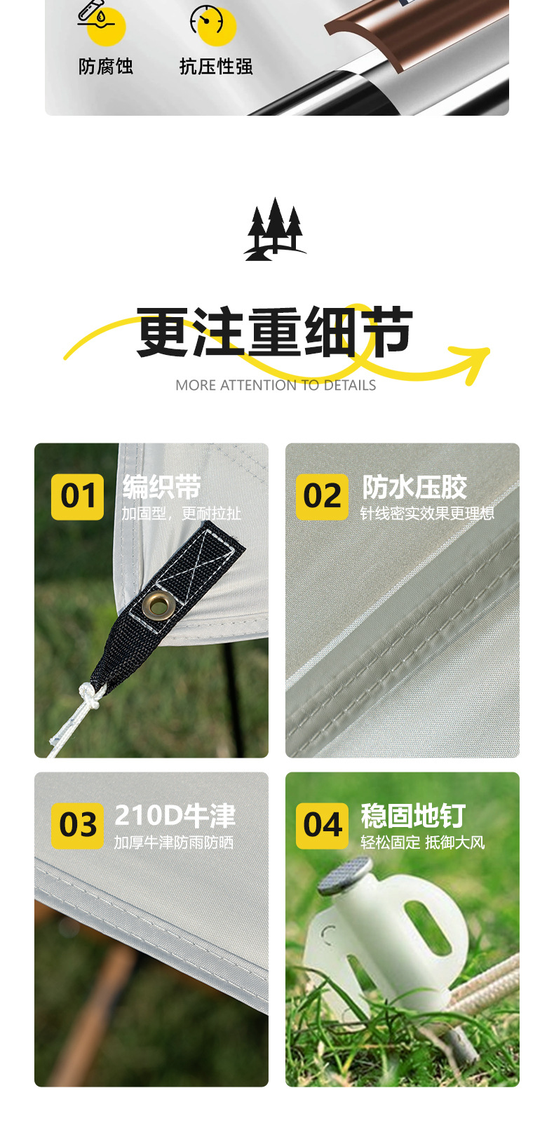 Camping Outdoor Black Glue Tent Sun Protection UV Protection Camping Supplies Silver Coated Curtain Portable Sunshade Tent