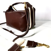 Z家跨境女包2025春季新品复古侧面条纹带饰休闲单肩手提斜挎包潮