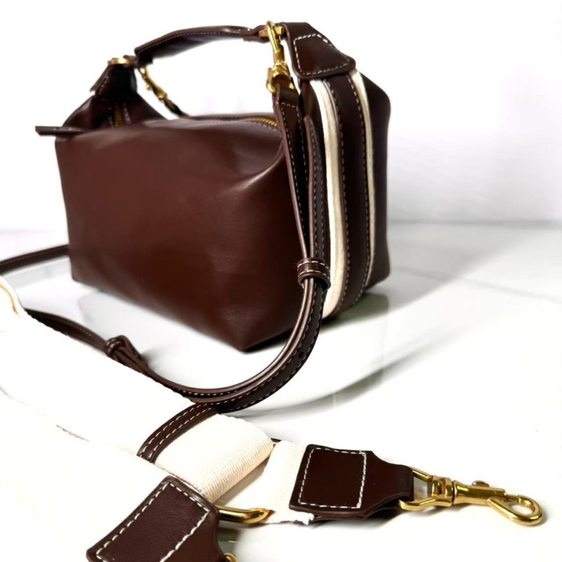 Z Cross-border Women's Bag 2025 Spring New Vintage Side Stripe Casual Shoulder Handbag Trendy Crossbody Bag