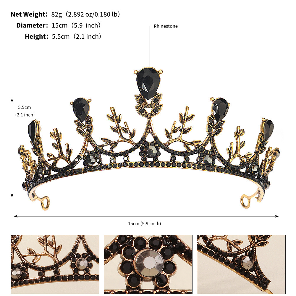 240g Weight Crown Hair Accessories Type Rhinestones, Pearl Inlay Material 1 Piece Quantity Wedding, Party Occasion Alloy Material Halloween Festival Crown Pattern Women's Gender Inlay Design Cool Style Style Halloween Cool Style Women's Crown Alloy Inlay Rhinestones Pearl Crown 18