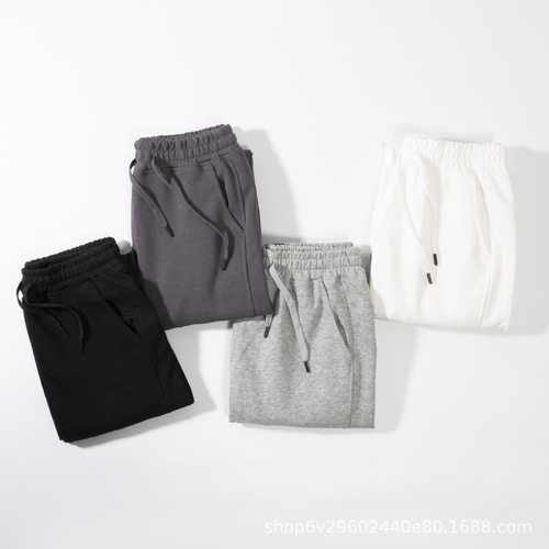 Live Streaming 320 Spring and Autumn Composite Workwear Cotton Mixed Sweatpants Long Pants for Men and Women Loose Hem Casual Sports Pants