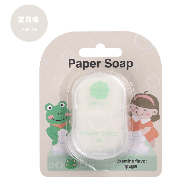 50 piezas de jabón portátil desechable al aire libre mini toalletes portátiles para viajes de uso común papel de jabón