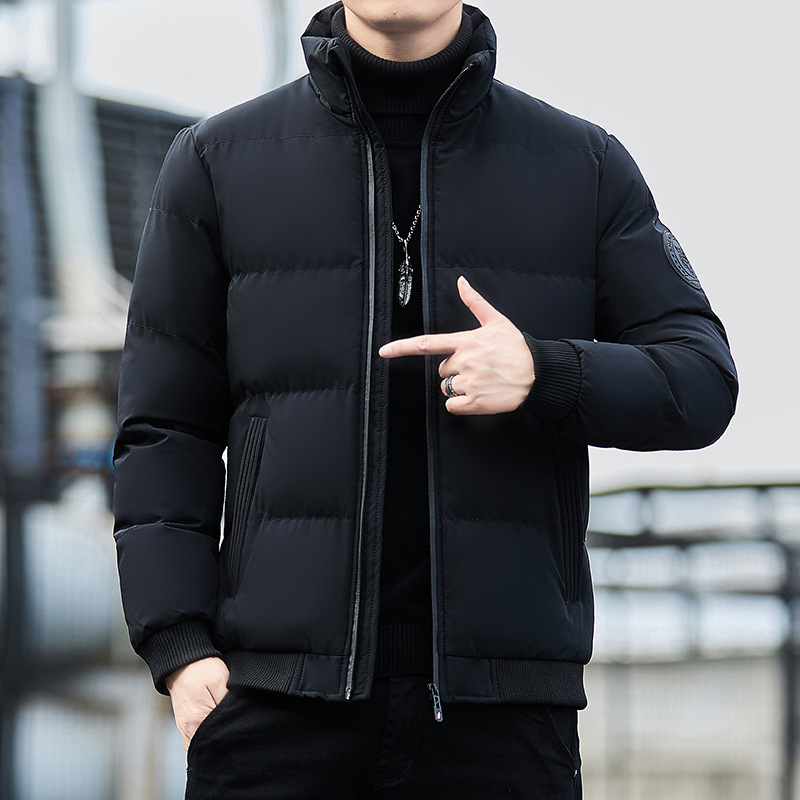 남성 겨울 솜패딩 점퍼 기모 두꺼운 한국판 지퍼 자켓 탈부착 칼라 외투