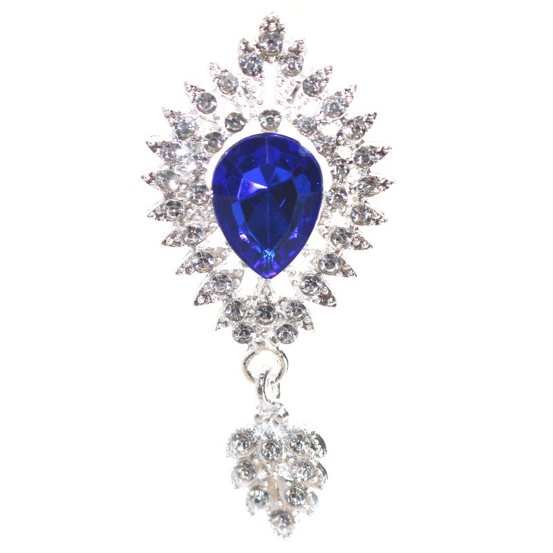 Nueva gota de agua colgante accesorios la joyería aleación puntiaguda gema inferior rhinestone plana material Decoración Ropa al por mayor