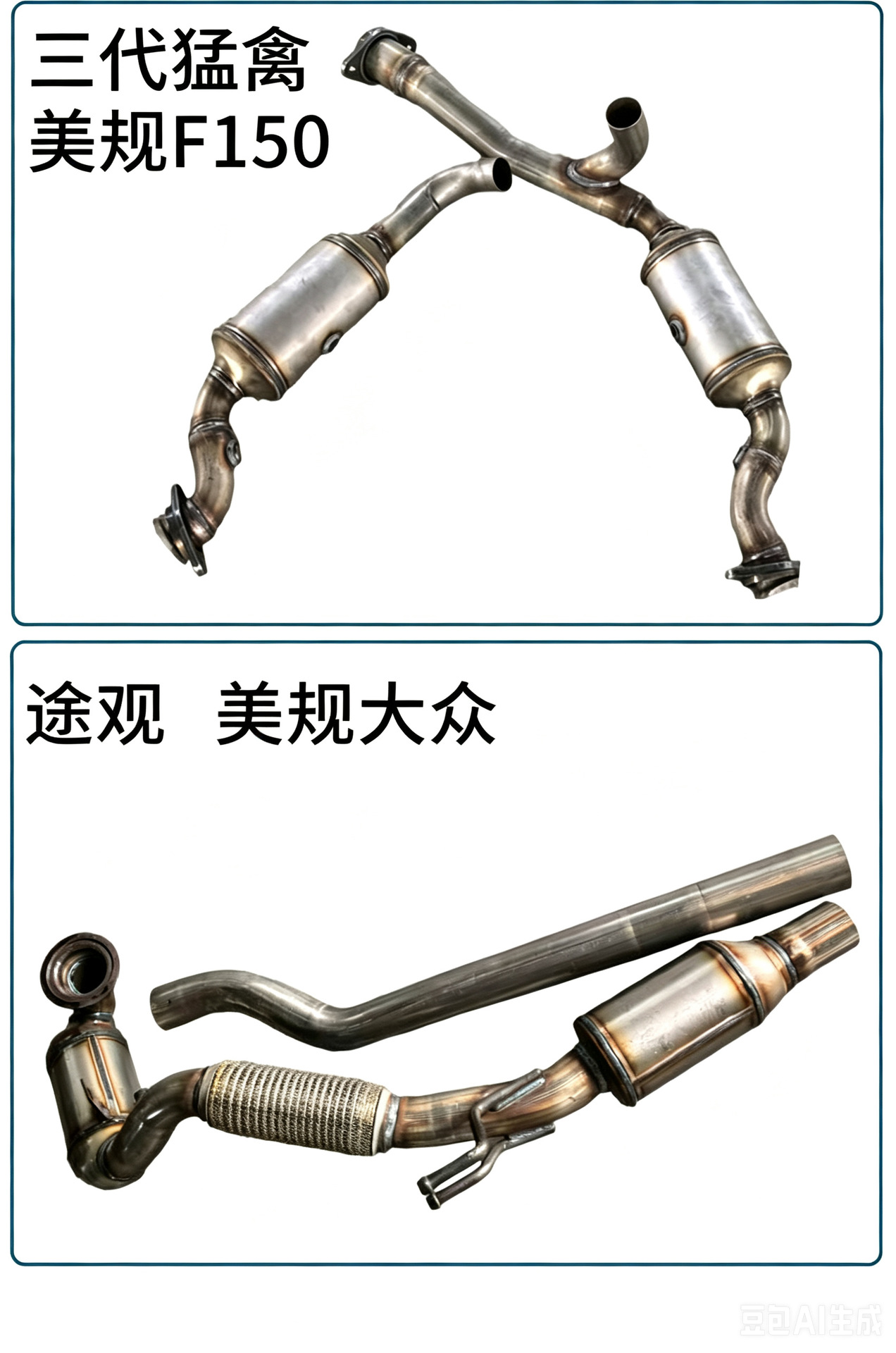 Three-way catalytic converter assembly compatible with the US-spec Volkswagen Tiguan, high-temperature resistant, silent exhaust, original size three-way catalytic converter