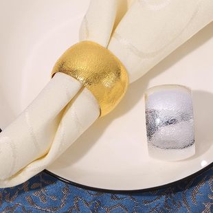 Cross-border Special Gold Decorative Metal Napkin Holder Wedding Banquet Holiday Banquet Christmas Circle Napkin Buckle Home Decoration