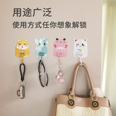 Cute cartoon hooks, home wall-mounted invisible adhesive hooks, bedroom bathroom door-back hangers, wholesale