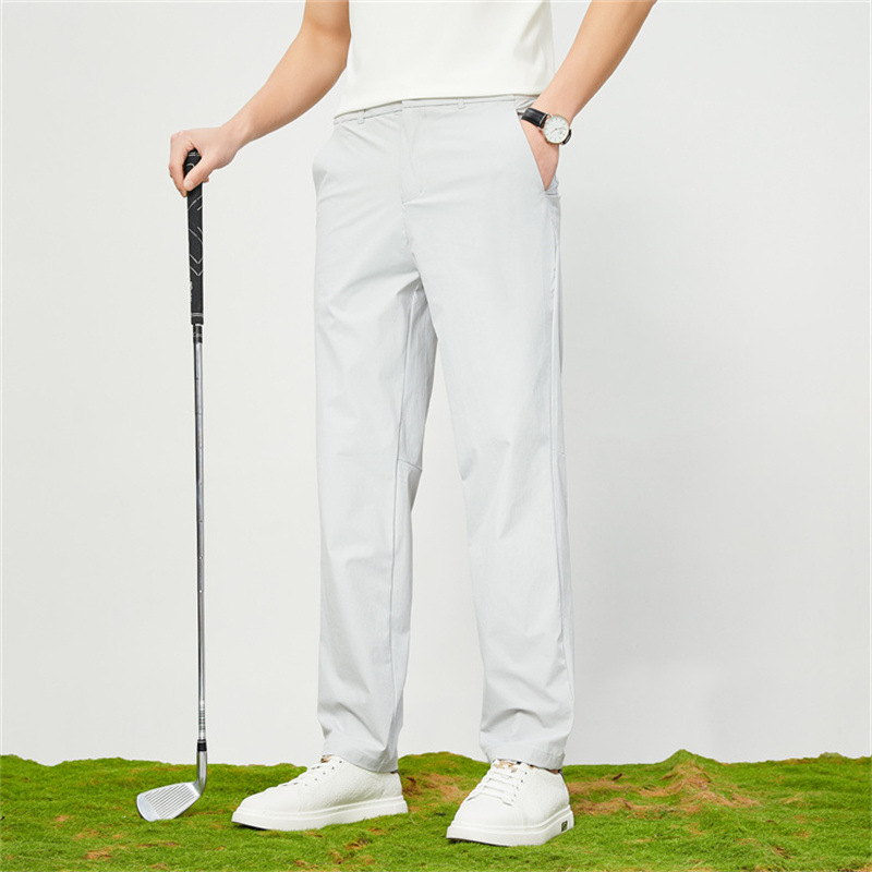 Summer New Ice Silk Golf Sports Casual Pants Men's Elastic Outdoor Quick-Drying Pants Commuting Casual