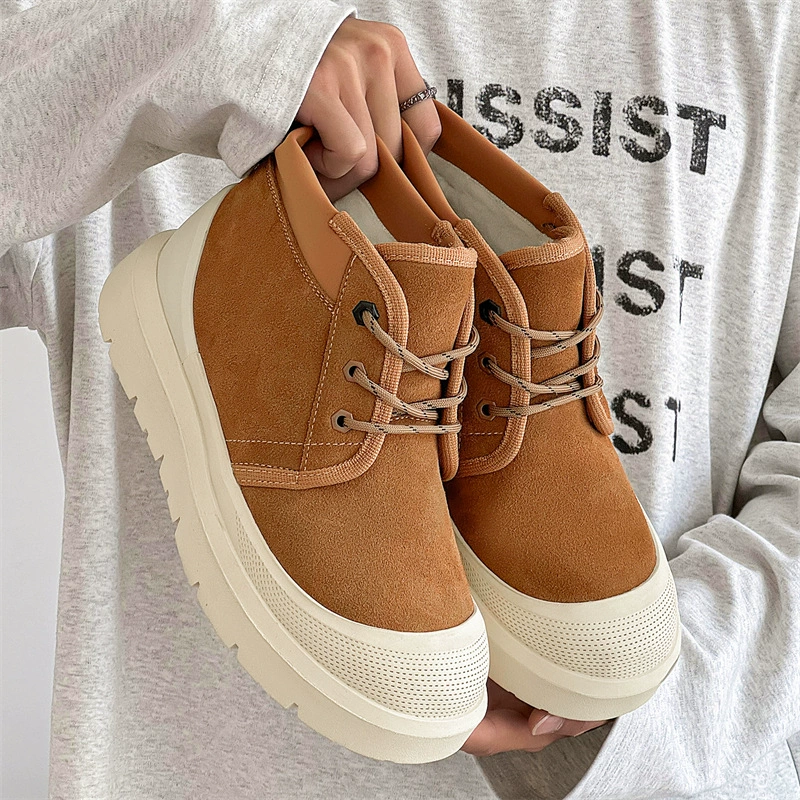 Снежные сапоги мужской зимний плюшевый меховый