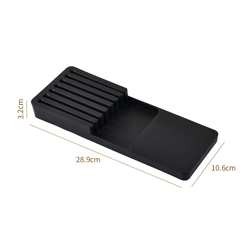 Caja organizadora apilable con compartimentos, ideal para cuchillos, tenedores y cucharas, bandeja para cajón de cocina