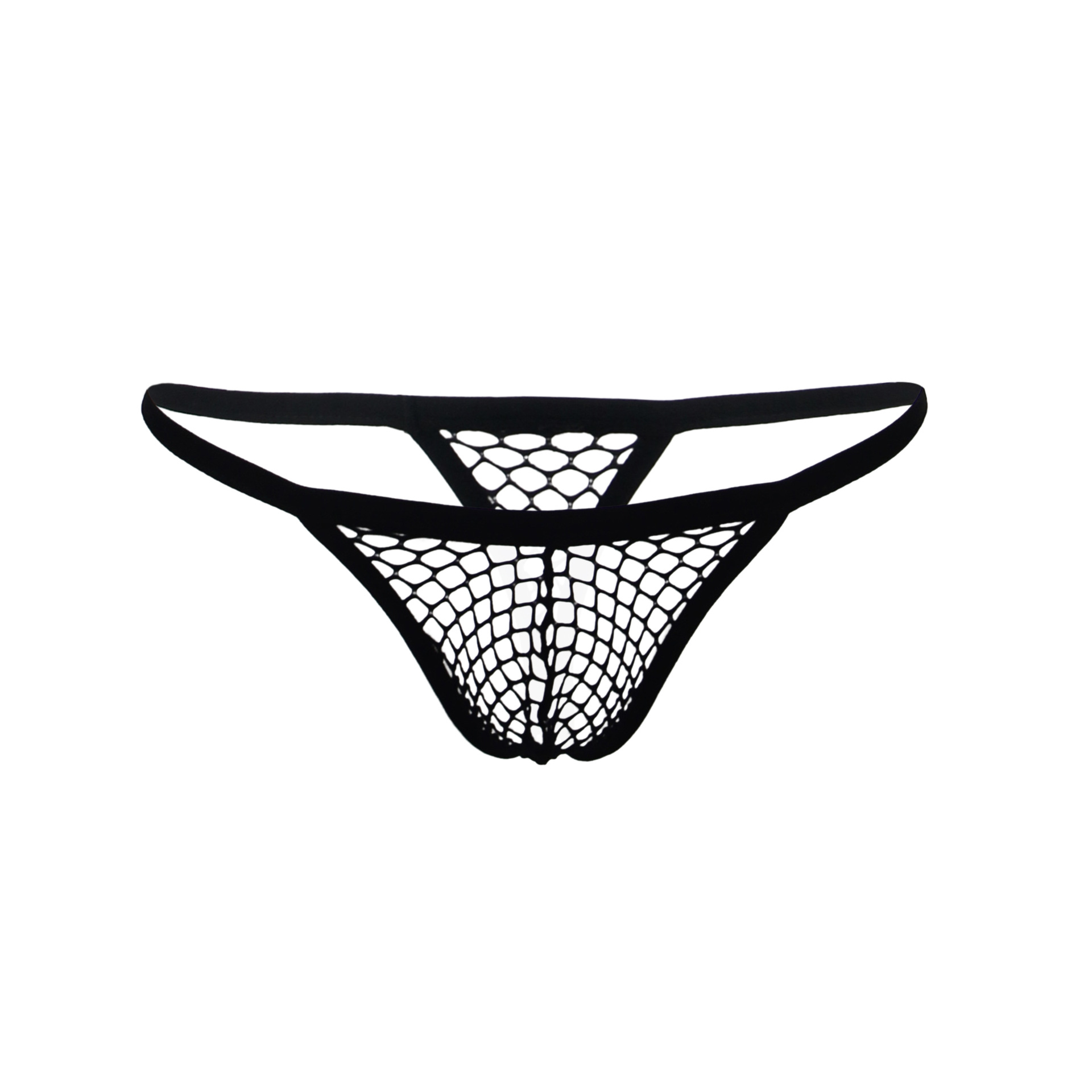Suministro de comercio exterior Sexy red de pesca tanga lencería sexy calzoncillos para hombres bolsillo en forma de U ropa interior gay
