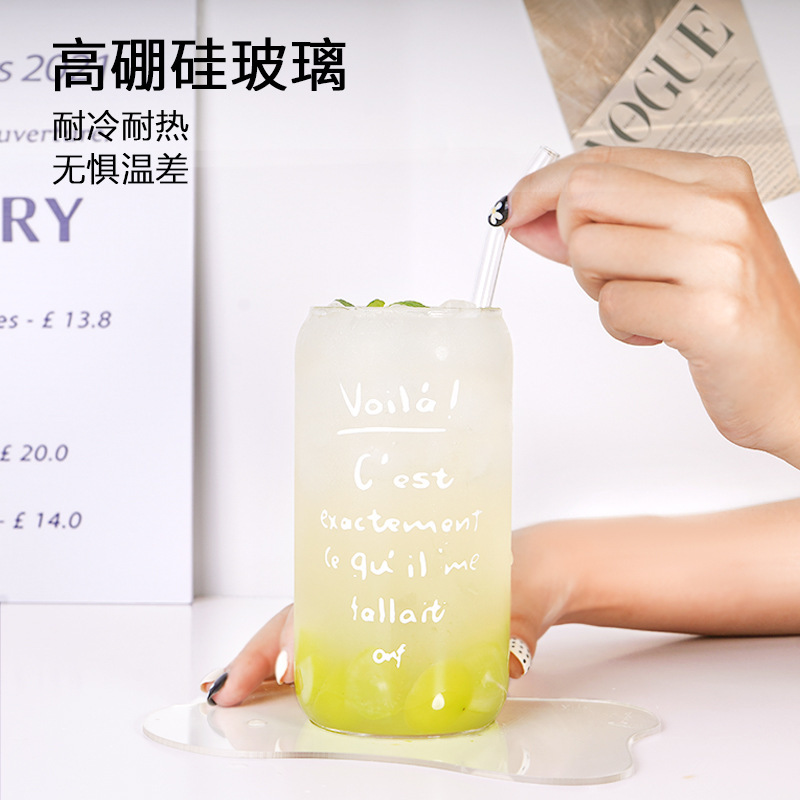 玻璃高硼硅卡通玻璃杯水果夏季杯子可爱牛奶咖啡杯家用果汁玻璃杯|undefined