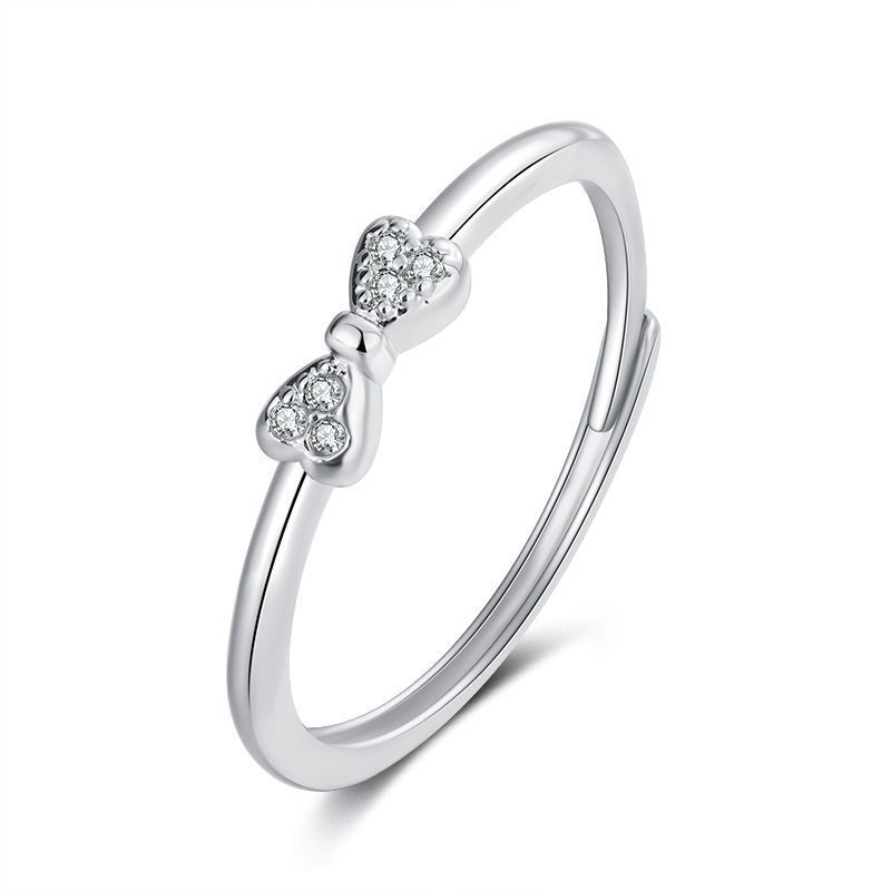 Versione coreana di delicato con fiocco di diamanti per le donne, design di nicchia, temperamento piccolo e fresco, indice regolabile_voghion.com