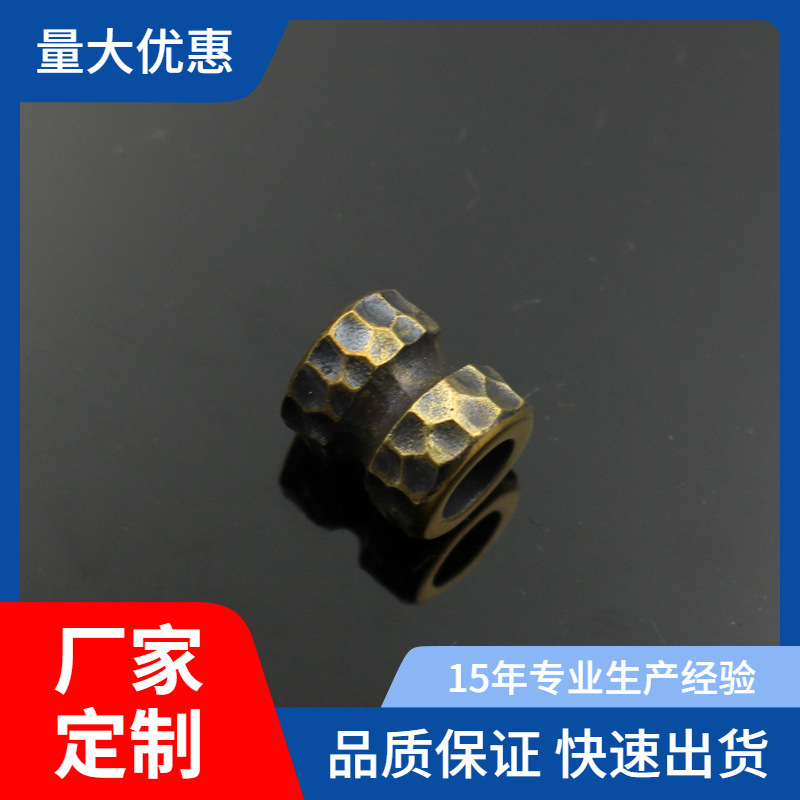 陨石纹理隔珠串珠ED不规则锤纹编织伞绳坠DIY户外工具挂坠手电坠