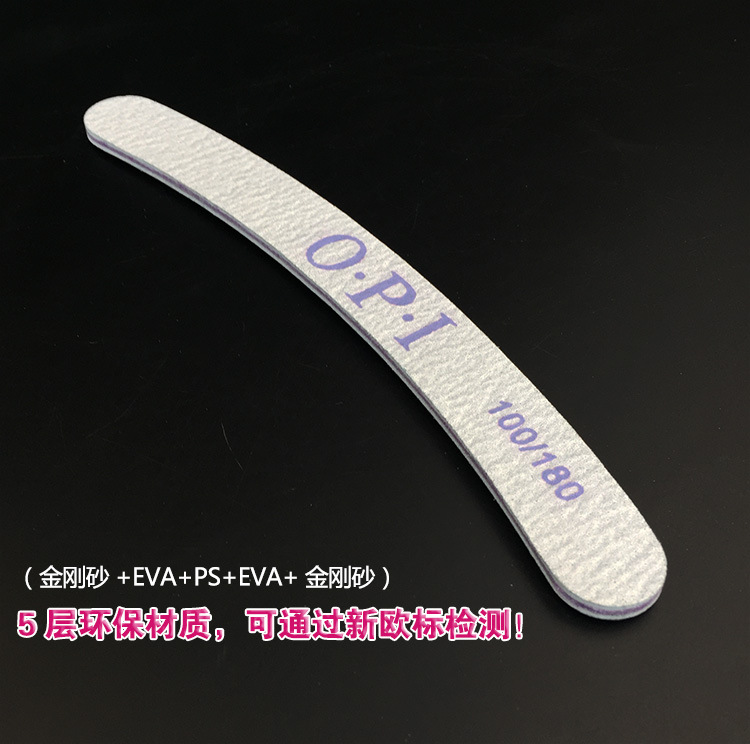 Fuente transfronteriza archivo de uñas en forma de plátano de doble cara grueso esmerilado barra de polidor púrpura núcleo de reparación de uñas barra de arena gris resistente al desgaste