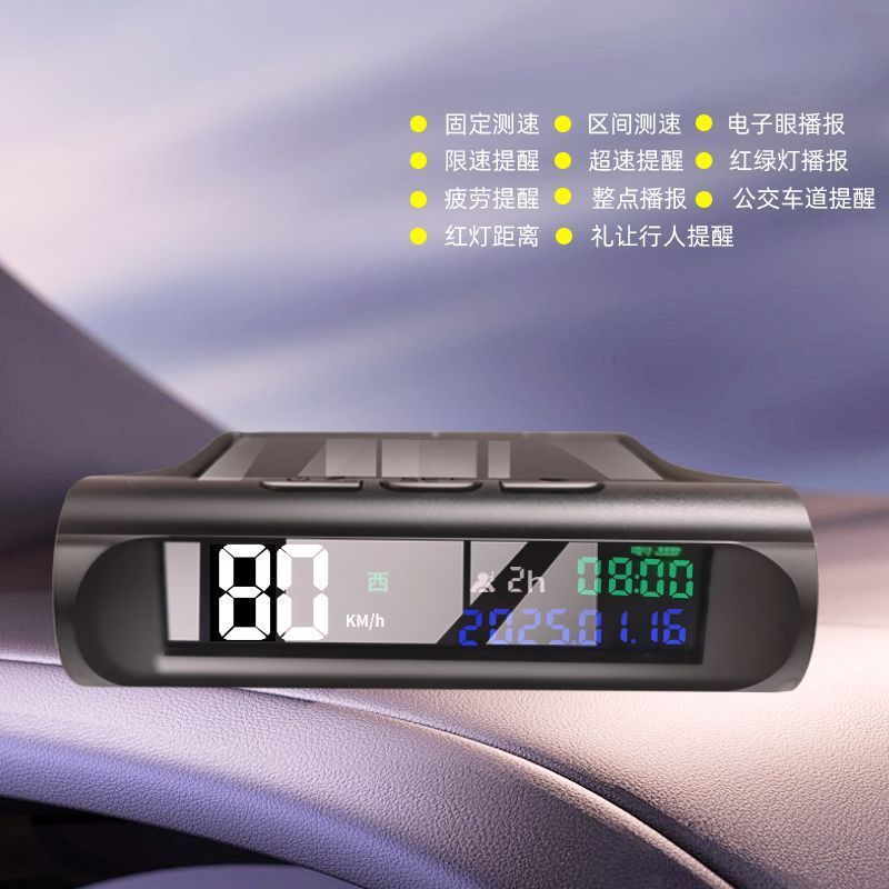 车载2025新款电子狗测速北斗无线雷达预警仪HUD抬头显示时速|undefined