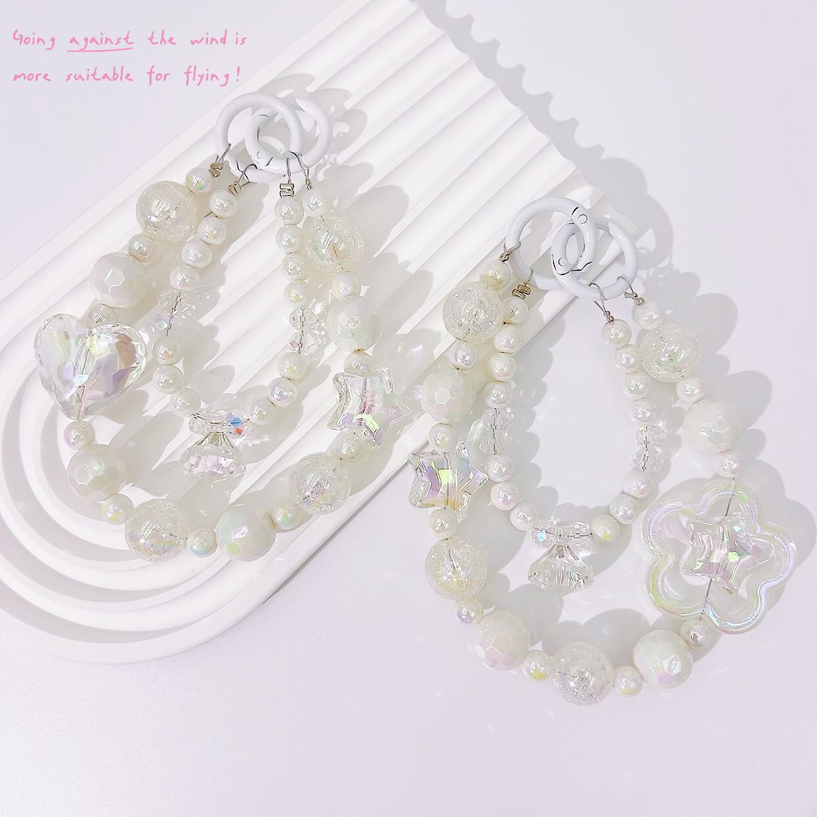 Electroplated Crystal peach heart UV beads mobile phone pendant Korean style keychain pendant bag accessories pendant gift