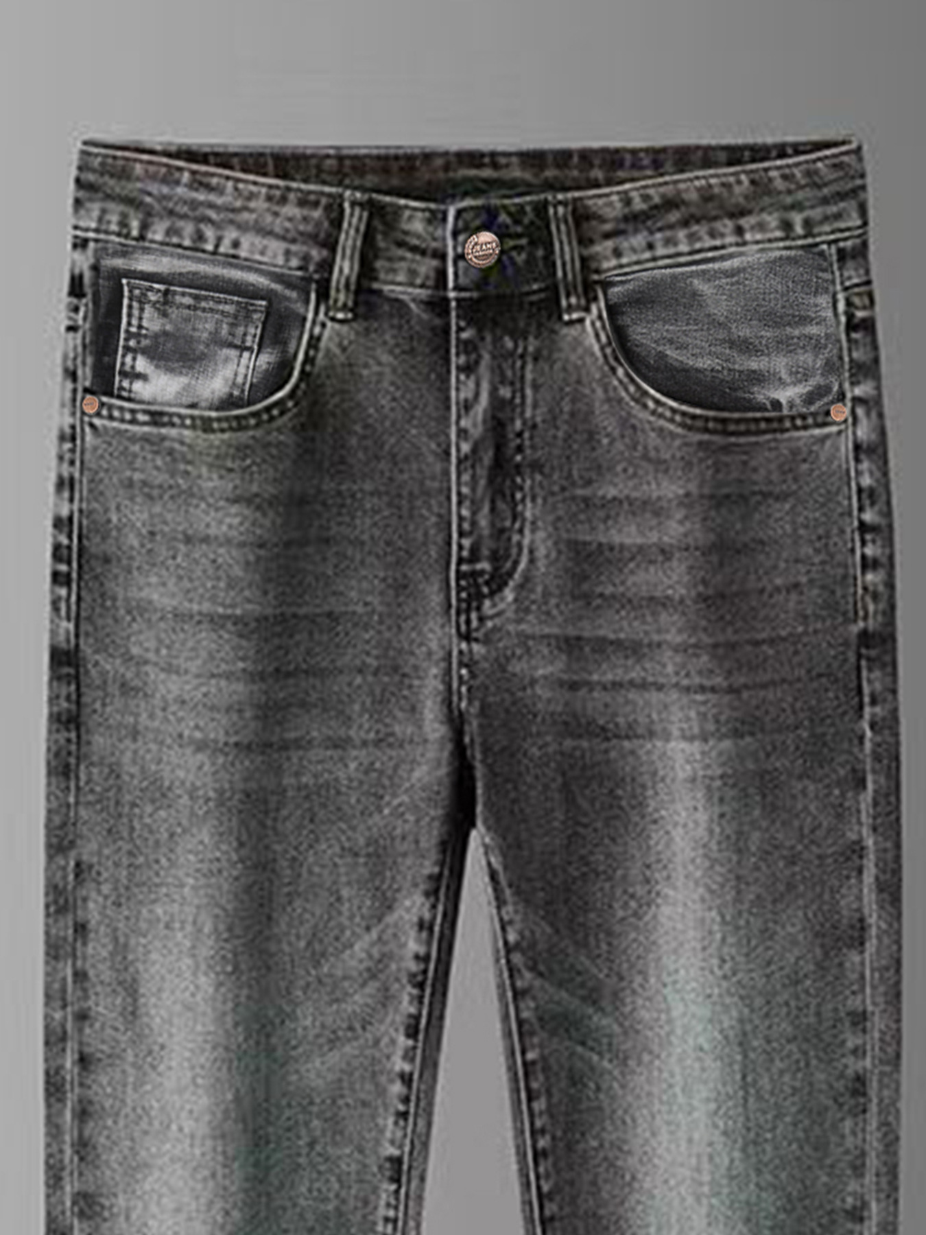 Jean slim straight gris pour homme | denim confortable extensible_voghion.com