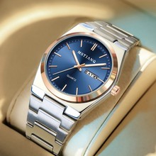 正品热卖商务钢带品牌奢华男士手表新款超薄防水石英腕表学生外贸